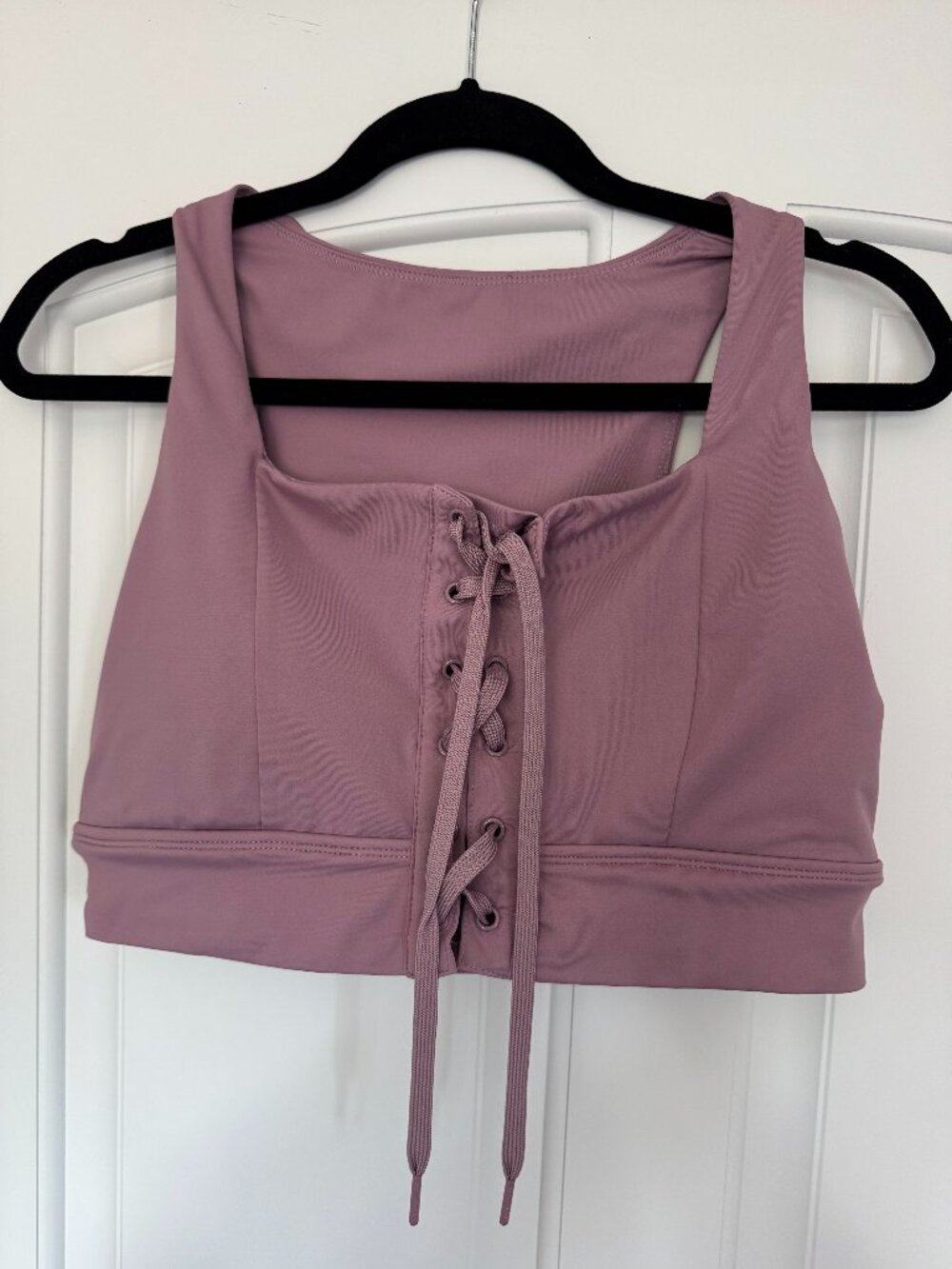 NWOT XL Buffbunny Lace-Up Corset-Style Sexy Sports Bra Lilac Mauve